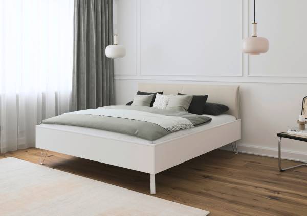 Bettgestell Liora Webstoff - Alpinweiß - 180 x 200cm