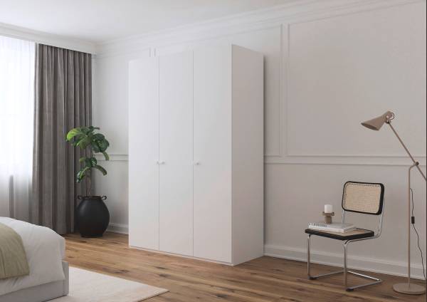 Drehtürenschrank Liora Alpinweiß - Breite: 151 cm - Classic