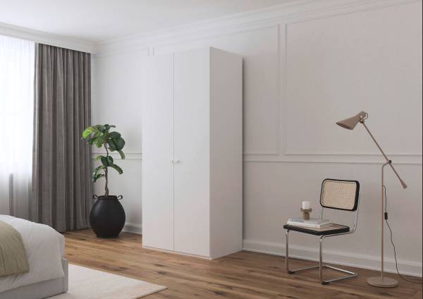 Drehtürenschrank Liora Alpinweiß - Breite: 101 cm - Classic