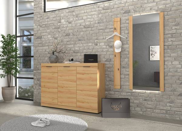 Garderobenset Makira 3-teilig Wildbuche Dekor