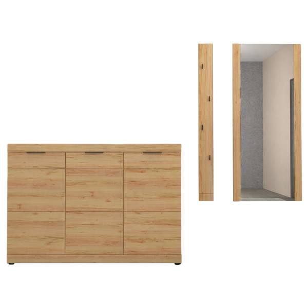 Garderobenset Makira 3-teilig Wildbuche Dekor