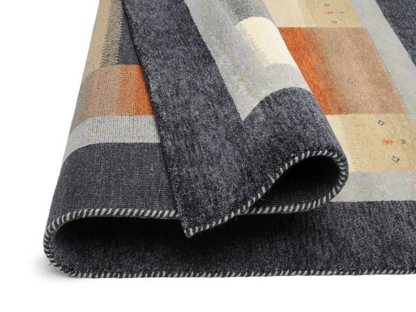Wollteppich Agni Fire Schurwolle - Mehrfarbig - 70 x 140 cm