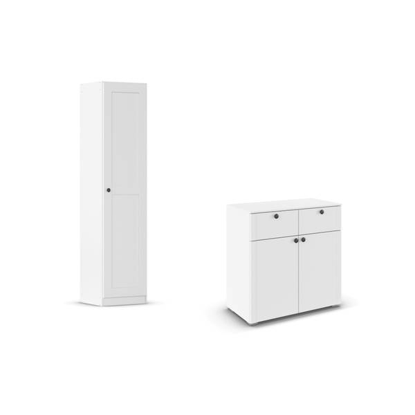 Garderobenkombination Skagen 2-teilig Alpinweiß - Breite: 46 cm