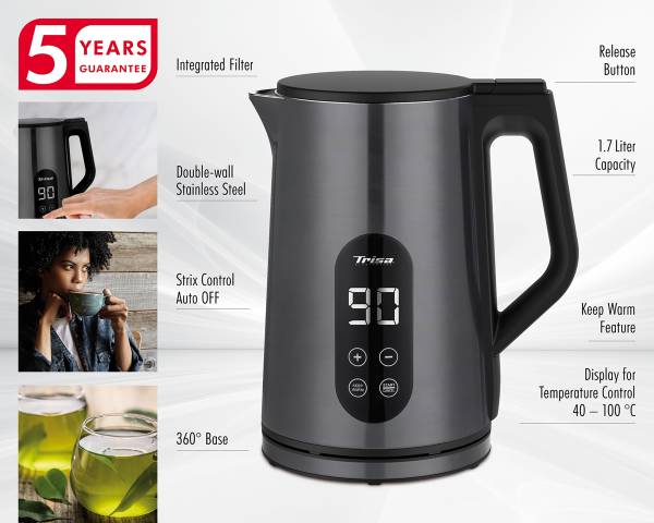 Wasserkocher Digital Boil 1,7L Schwarz