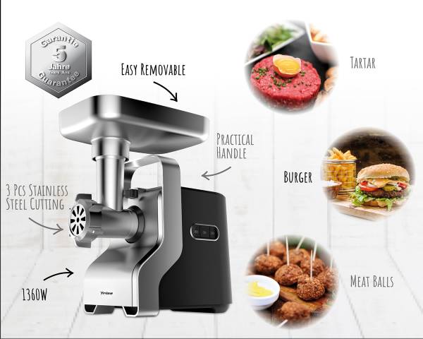 Fleischwolf Vario Grinder Silber - Aluminiumguss - 31 x 30 x 26 cm