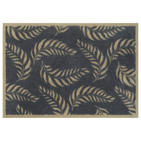 Fuß- & Sauberlaufmatte Leaf Scroll Schwarz - Kunststoff - 60 x 0.9 x 85 cm