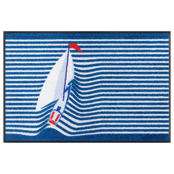 Fuß- & Sauberlaufmatte Sailing Boat Polyamid - Blau