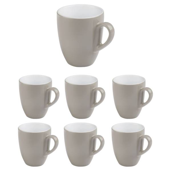 Kaffeebecher Snug 6er-Set Porzellan - Grau