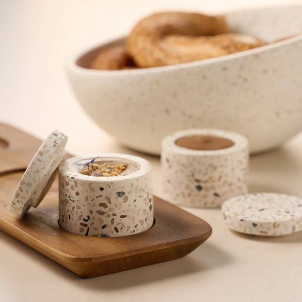 Dose Terrazzo 2er-Set Beton
