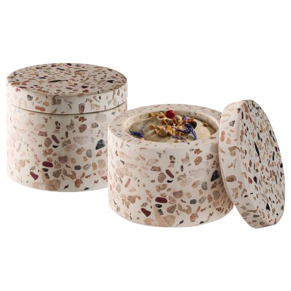 Dose Terrazzo 2er-Set Beton