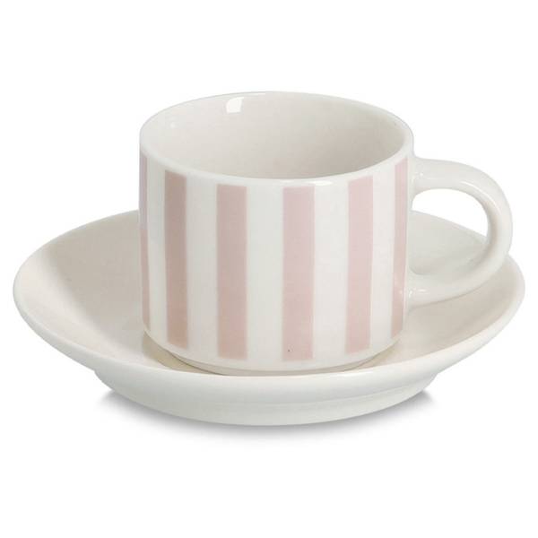 Espresso-Set Suley 8-teilig Porzellan - Beige / Weiß