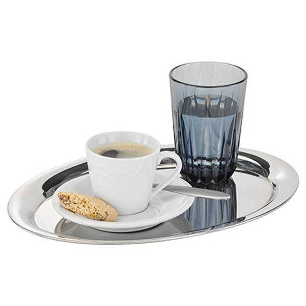 Serviertablett Kaffeehaus Edelstahl - Edelstahl