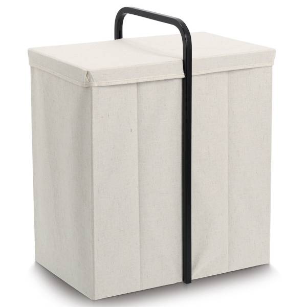 Wäschesammler Lilai Polyester / Bambus - Creme / Schwarz