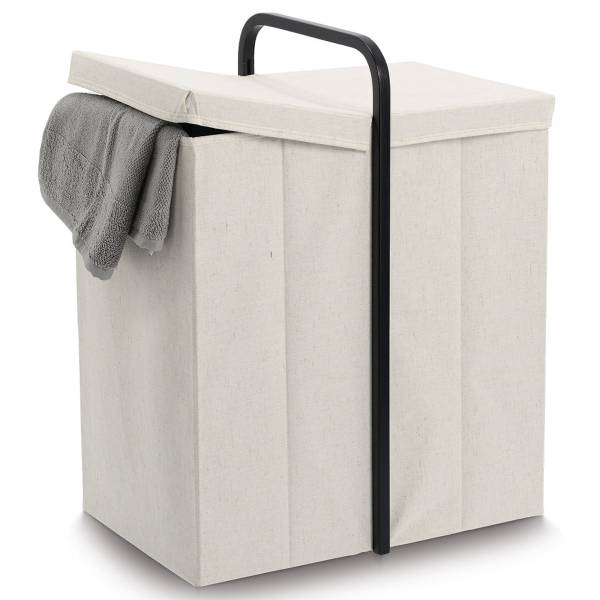 Wäschesammler Lilai Polyester / Bambus - Creme / Schwarz