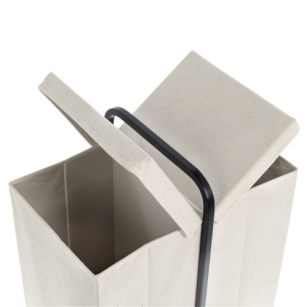 Wäschesammler Lilai Polyester / Bambus - Creme / Schwarz