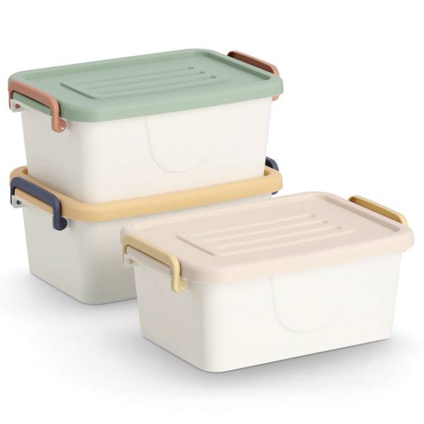 Aufbewahrungsboxen-Set Lebba 3-teilig Polypropylen - Weiß / Mint / Gelb / Beige
