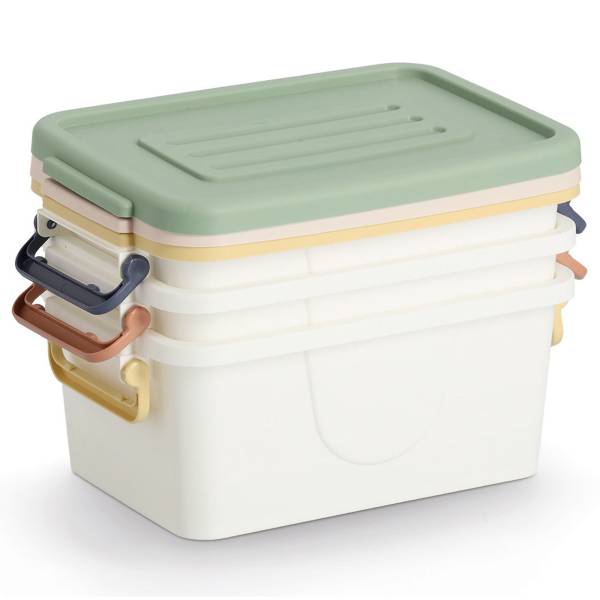 Aufbewahrungsboxen-Set Lebba 3-teilig Polypropylen - Weiß / Mint / Gelb / Beige