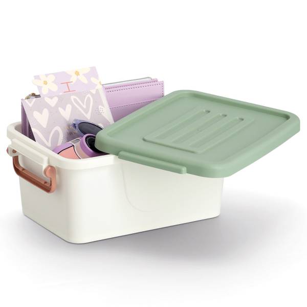 Aufbewahrungsboxen-Set Lebba 3-teilig Polypropylen - Weiß / Mint / Gelb / Beige