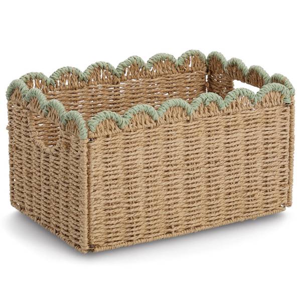 Aufbewahrungskorb Dival Papiergeflecht - Mint - 25 x 38 cm