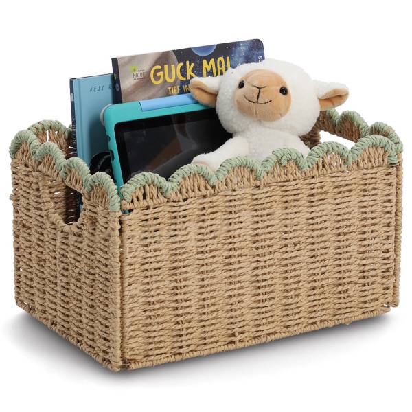 Aufbewahrungskorb Dival Papiergeflecht - Mint - 25 x 38 cm