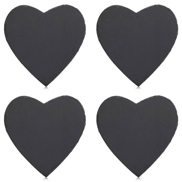 Servierplatte Heart 4er-Set Schiefer - Anthrazit
