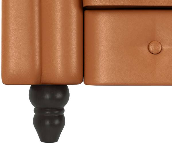 Ecksofa Favar mit Schlaffunktion Cognac - Kunstleder