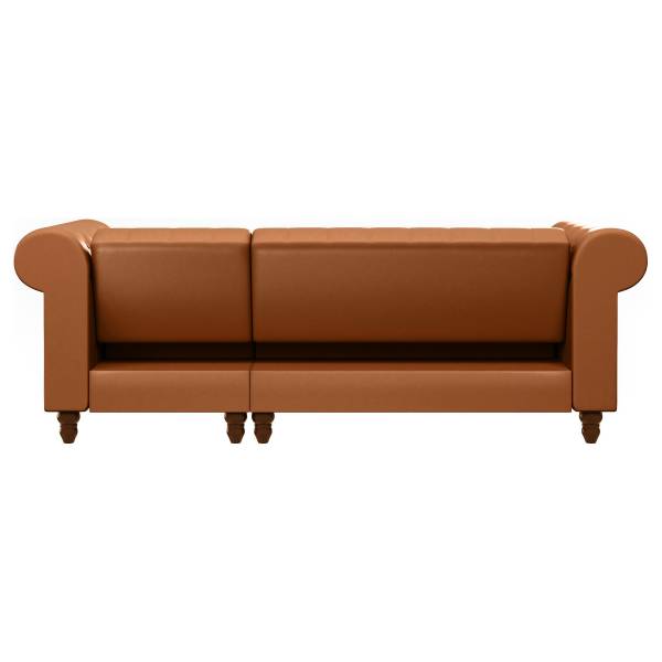 Ecksofa Favar mit Schlaffunktion Cognac - Kunstleder