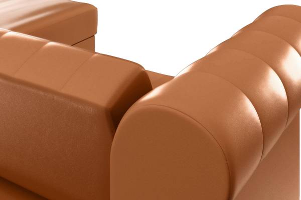 Ecksofa Favar mit Schlaffunktion Cognac - Kunstleder