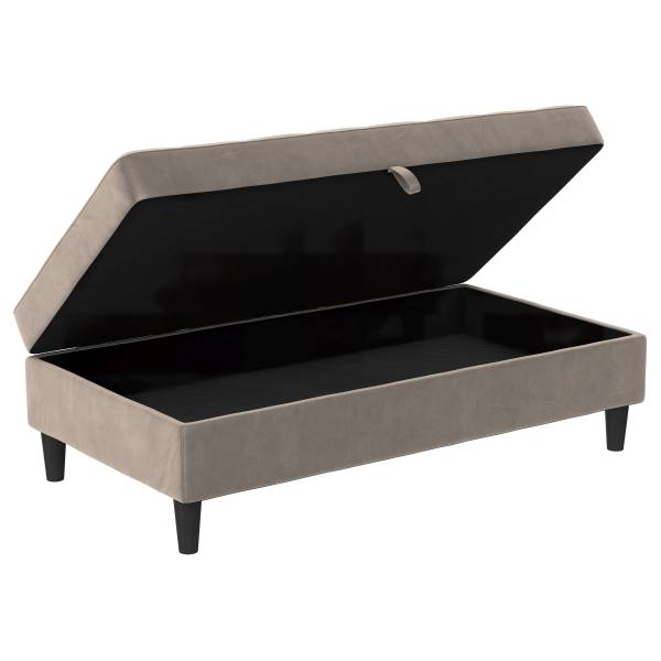Polsterhocker Yalapa mit Stauraum Cappuccino - Samt