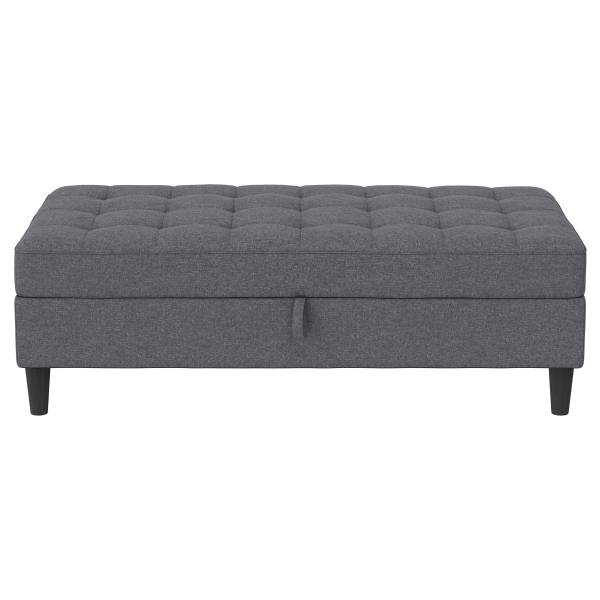 Polsterhocker Yalapa mit Stauraum Grau - Webstoff