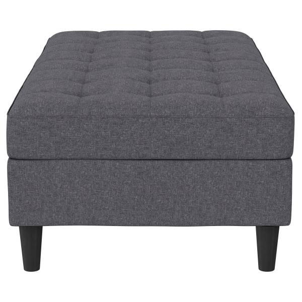 Polsterhocker Yalapa mit Stauraum Grau - Webstoff