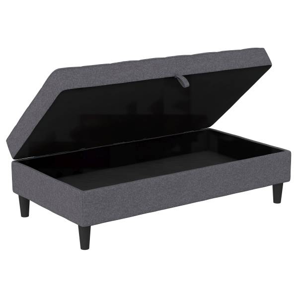 Polsterhocker Yalapa mit Stauraum Grau - Webstoff