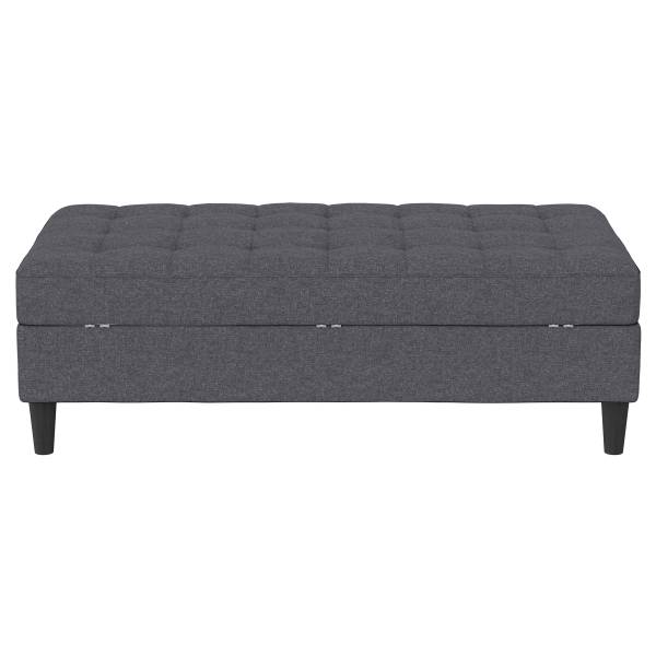 Polsterhocker Yalapa mit Stauraum Grau - Webstoff
