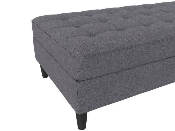 Polsterhocker Yalapa mit Stauraum Grau - Webstoff