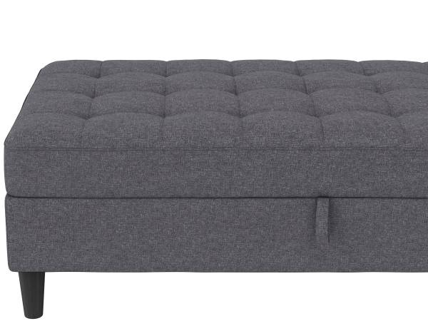 Polsterhocker Yalapa mit Stauraum Grau - Webstoff