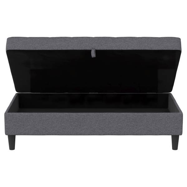 Polsterhocker Yalapa mit Stauraum Grau - Webstoff