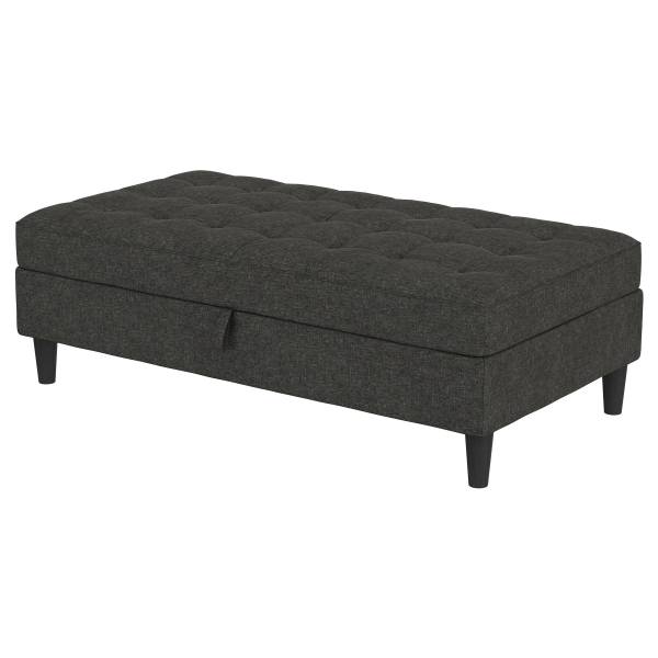 Polsterhocker Yalapa mit Stauraum Anthrazit - Webstoff