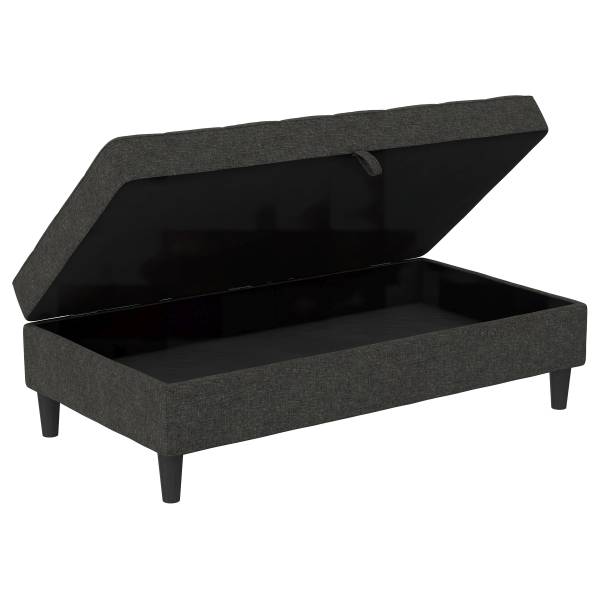Polsterhocker Yalapa mit Stauraum Anthrazit - Webstoff