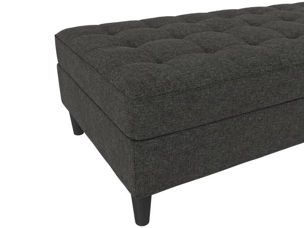 Polsterhocker Yalapa mit Stauraum Anthrazit - Webstoff