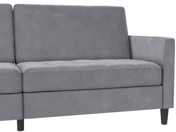Schlafsofa Yalapa Hellgrau - Samt