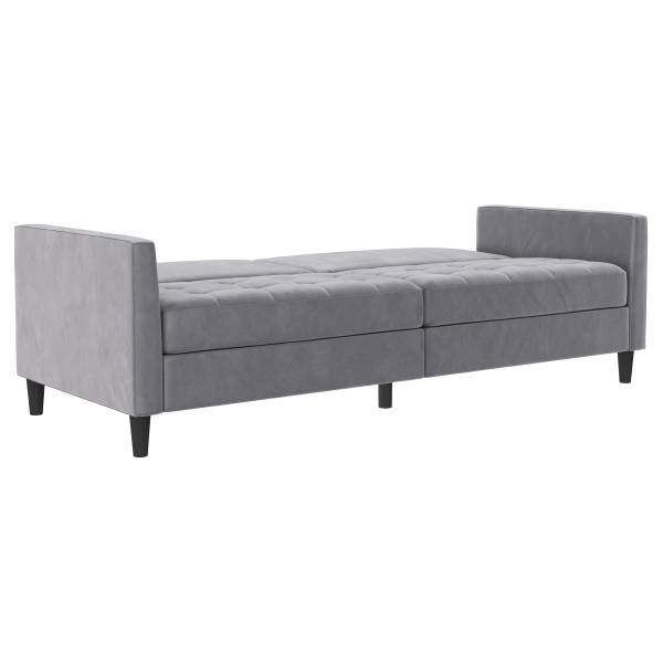 Schlafsofa Yalapa Hellgrau - Samt