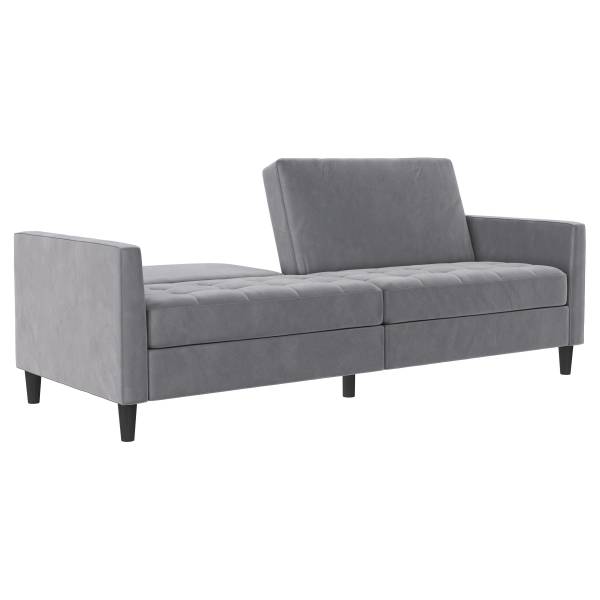 Schlafsofa Yalapa Hellgrau - Samt