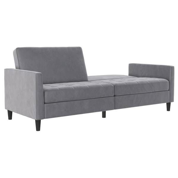 Schlafsofa Yalapa Hellgrau - Samt
