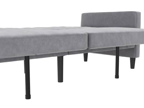 Schlafsofa Yalapa Hellgrau - Samt