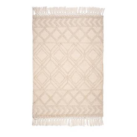 Kurzflorteppich Fring Polyester - Weiß