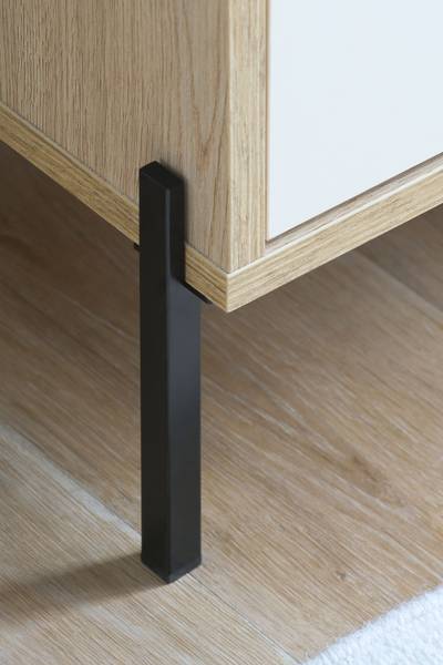 Highboard Cozar mit Glastür Kaschmir / Eiche Hell Dekor
