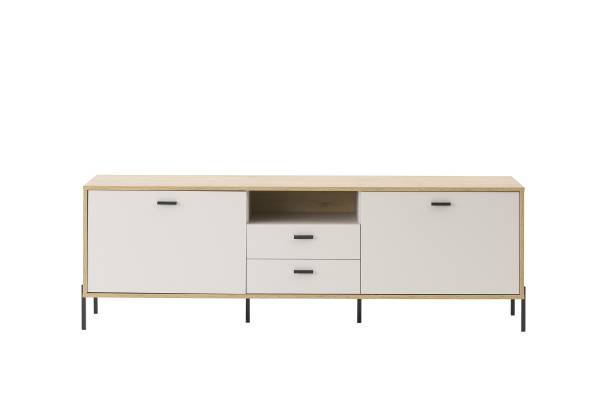 TV-Lowboard Cozar Kaschmir / Eiche Hell Dekor