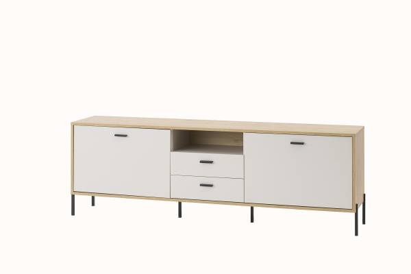 TV-Lowboard Cozar Kaschmir / Eiche Hell Dekor