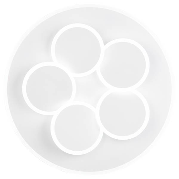 Deckenleuchte Mandala Eisen / Polycarbonat - 1-flammig - Weiß