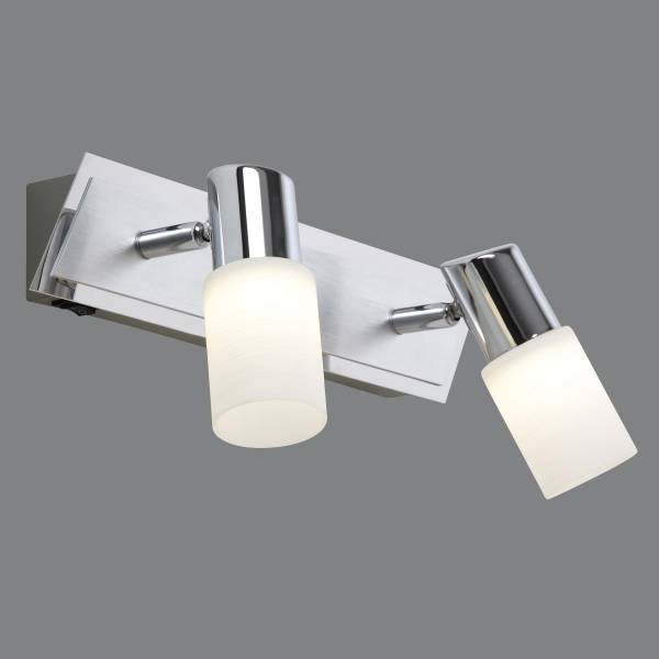Deckenstrahler Livarot Typ B Eisen / satiniertes Glas - 2-flammig
